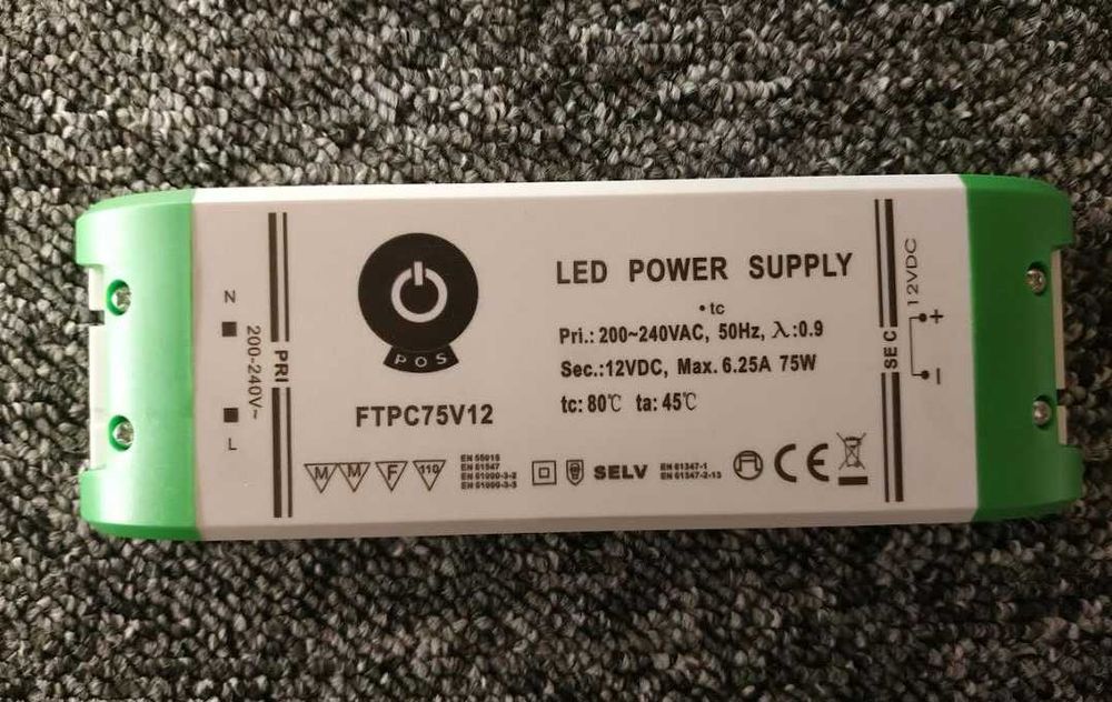 Zasilacz oświetlenia LED FTPC75V12 (75W)