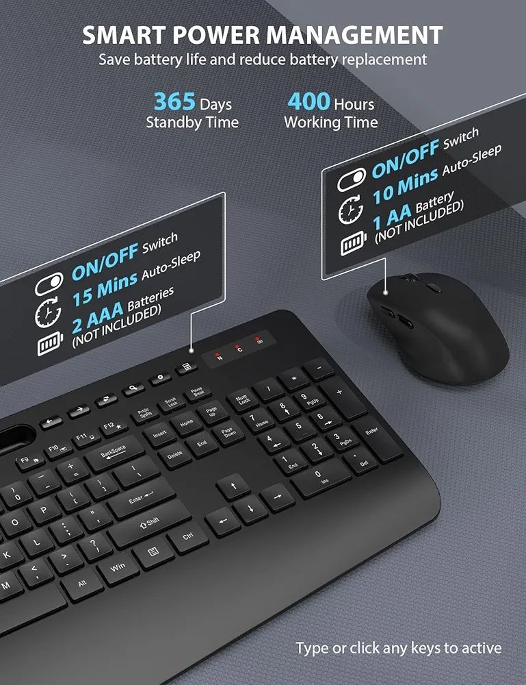 Zestaw klawiatury i myszy bezprzewodowej kc213  qwerty
