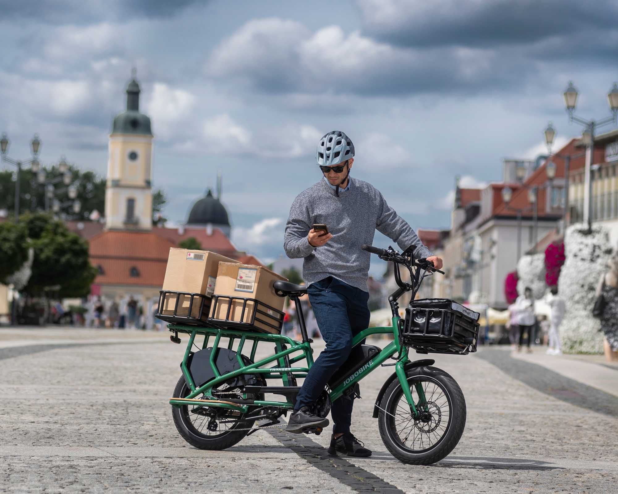 Longtail rower elektryczny cargo Jobobike Transer. Duży kosz gratis!