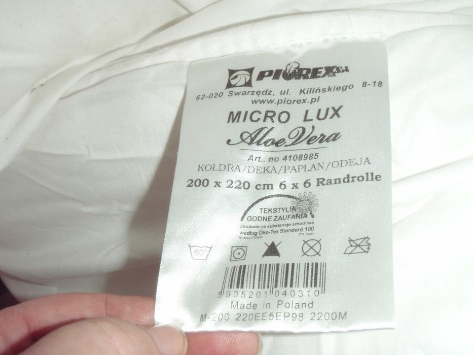 Kołdra duża 200 x 220 cm, antyalergiczna, puszysta, polski wyrób