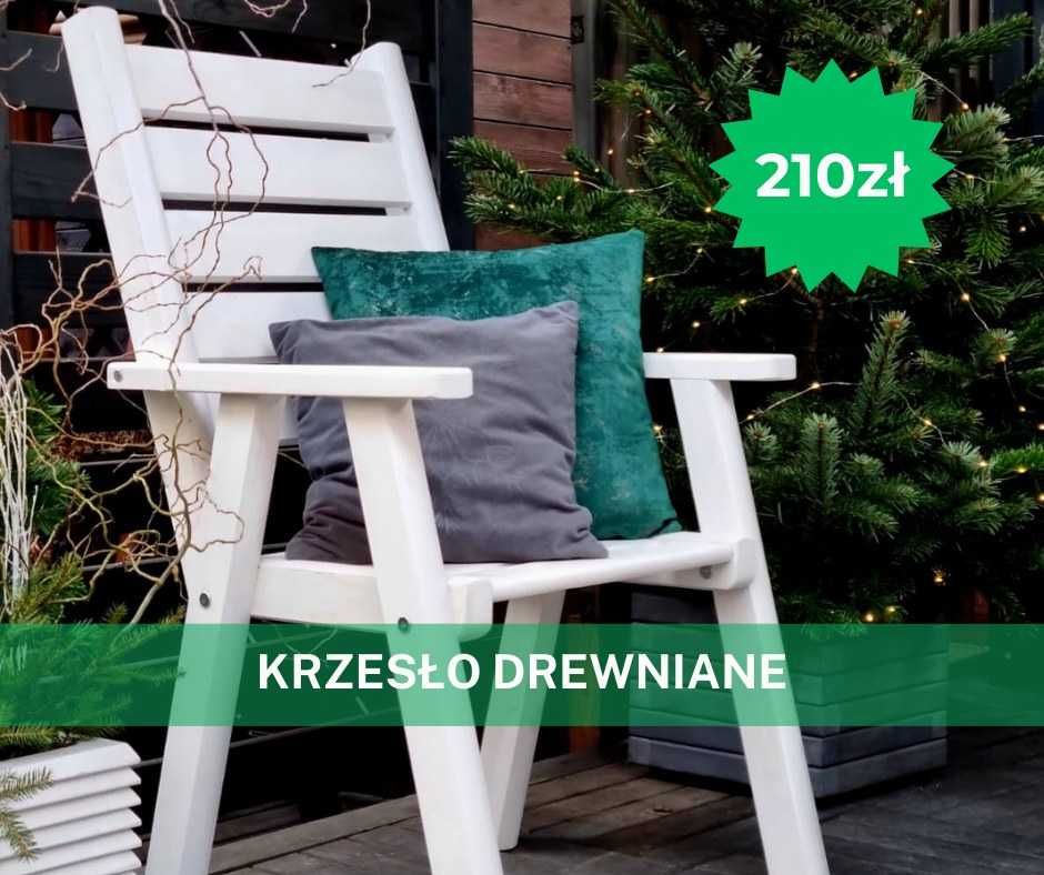 Krzesło drewniane nieskładane białe POWYSTAWOWE