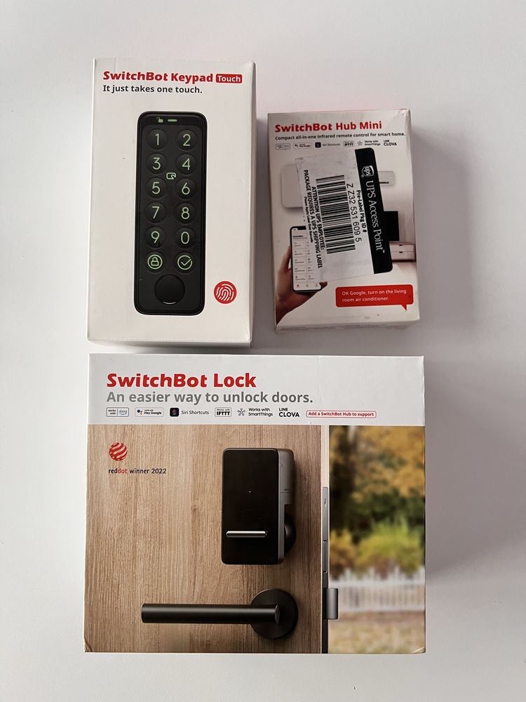 Switchbot lock, keypad, hub mini