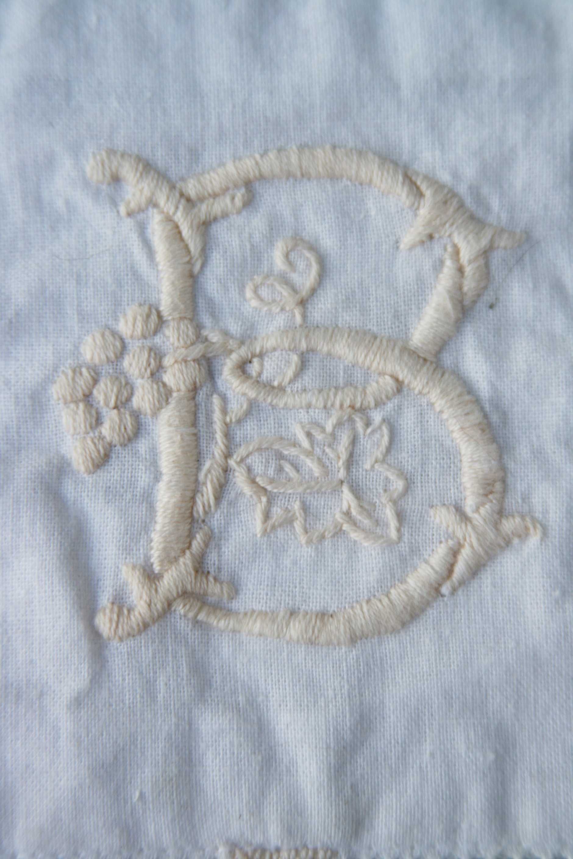 handmade poszewka na poduszeczke chrzest chrzciny B haft noworodek