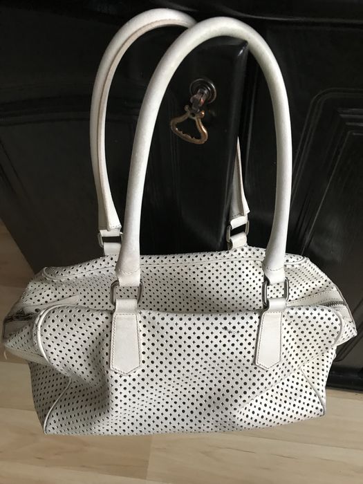 Skórzana torebka Simple, kremowa.