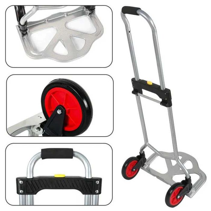 Składany wózek transportowy LZQ aluminiowy, udźwig 60 kg