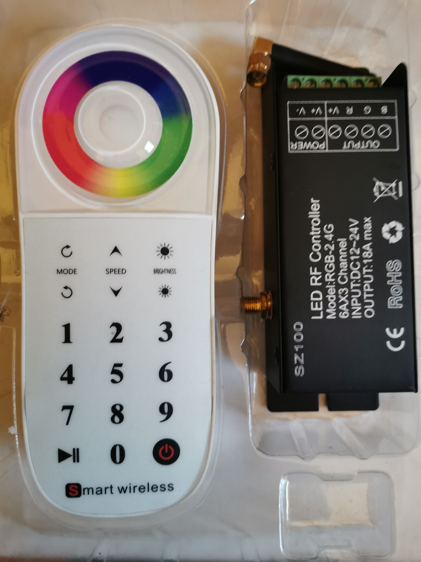 Pilot + kontroler do taśm led RGB 10 strefowy