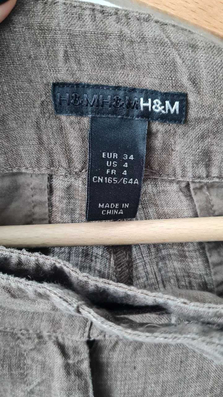 Жіночі льяні штани H&M,розмір 34(xs) ідеальний стан