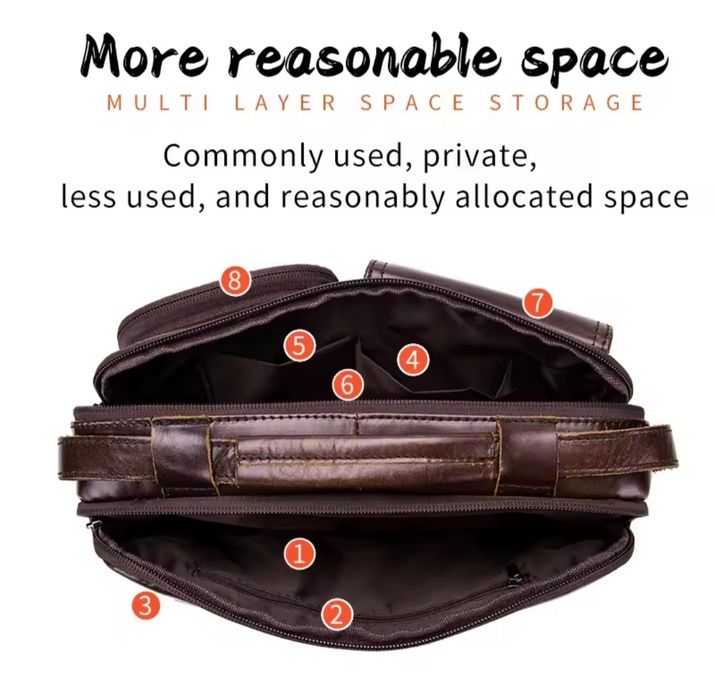 Нова шкіряна  чоловіча сумка /велика барсетка через плече