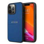 Etui Guess Saffiano Strap na iPhone 13 Pro / iPhone 13 - niebieskie