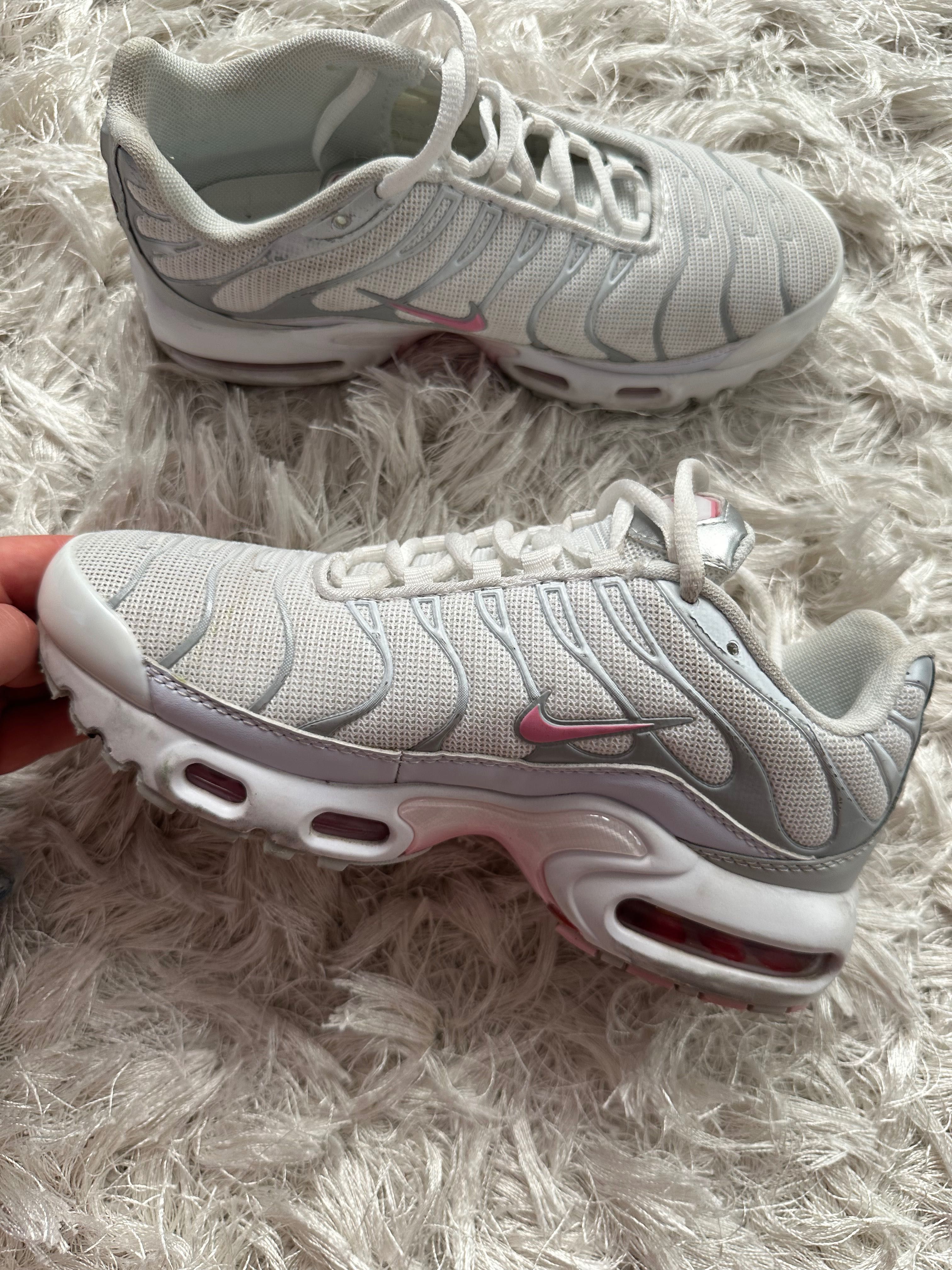 Buty sneakersy Nike tn air max plus różowe białe szare srebrne vintage