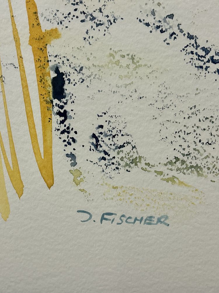 Ekspresja Obraz „Napięcie” Akwarela Abstrakcja sygnowana J. Fischer