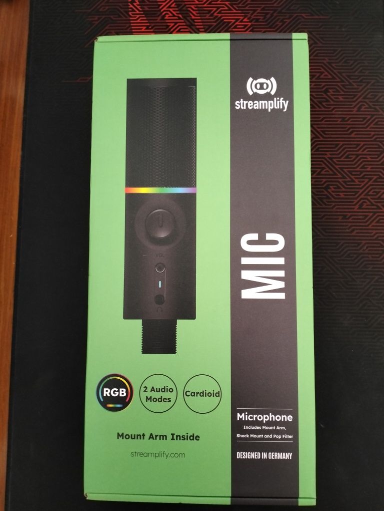Microfone Streamplify RGB com braço
