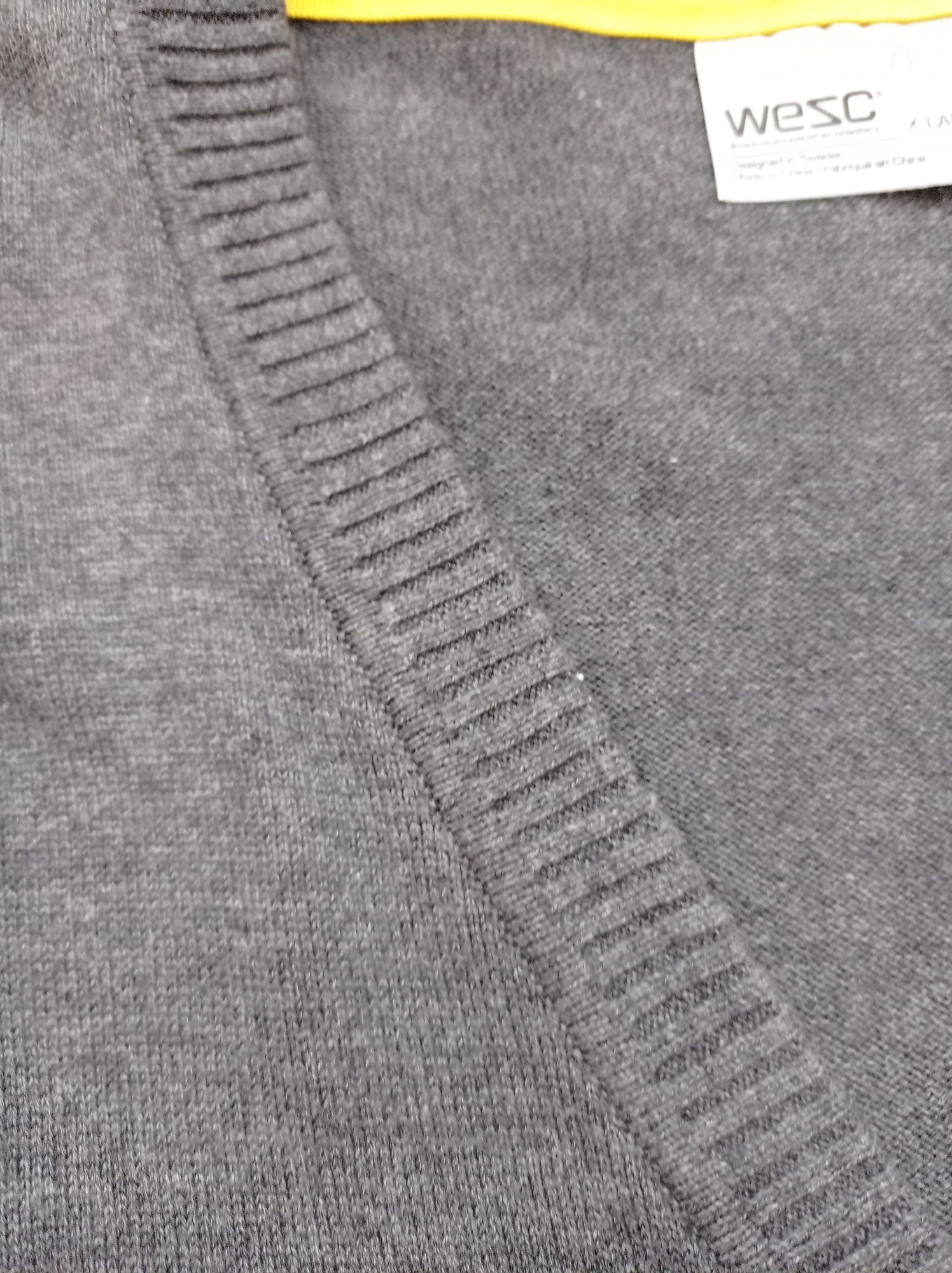 Sweter męski duży XL 100 % bawełna popielaty