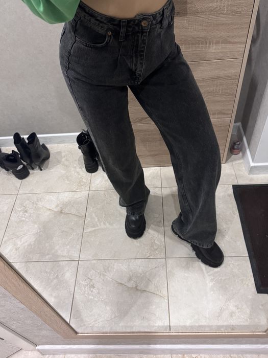 Джинсы палаццо серые