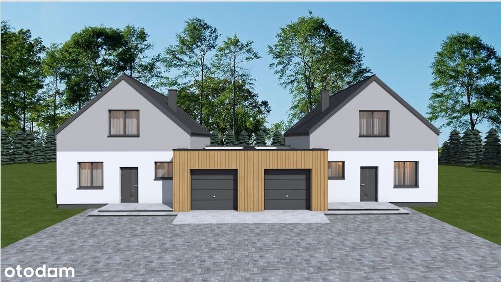 Nowy dom z garażem i użytkowym poddaszem