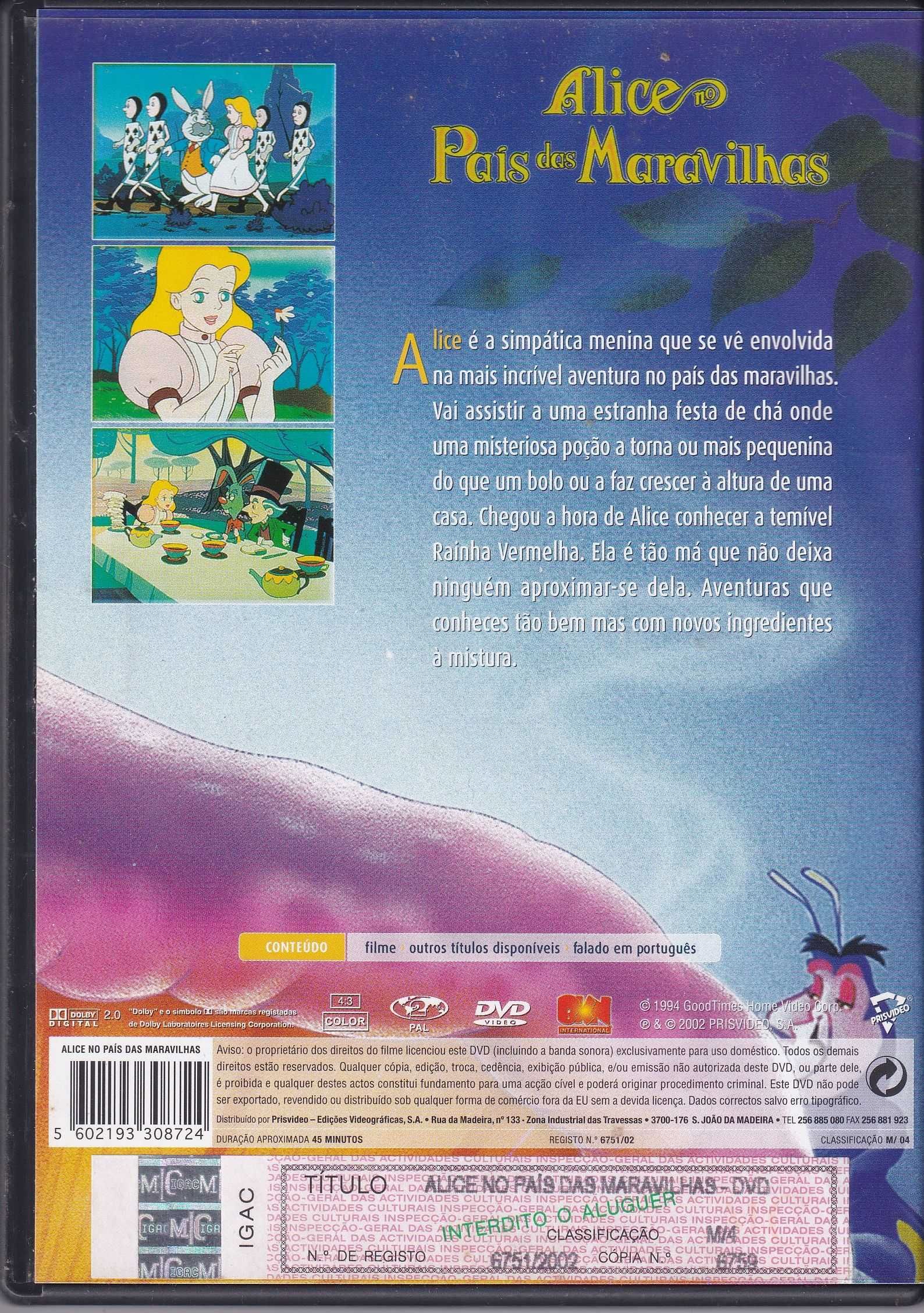 DVD - Alice no País das Maravilhas