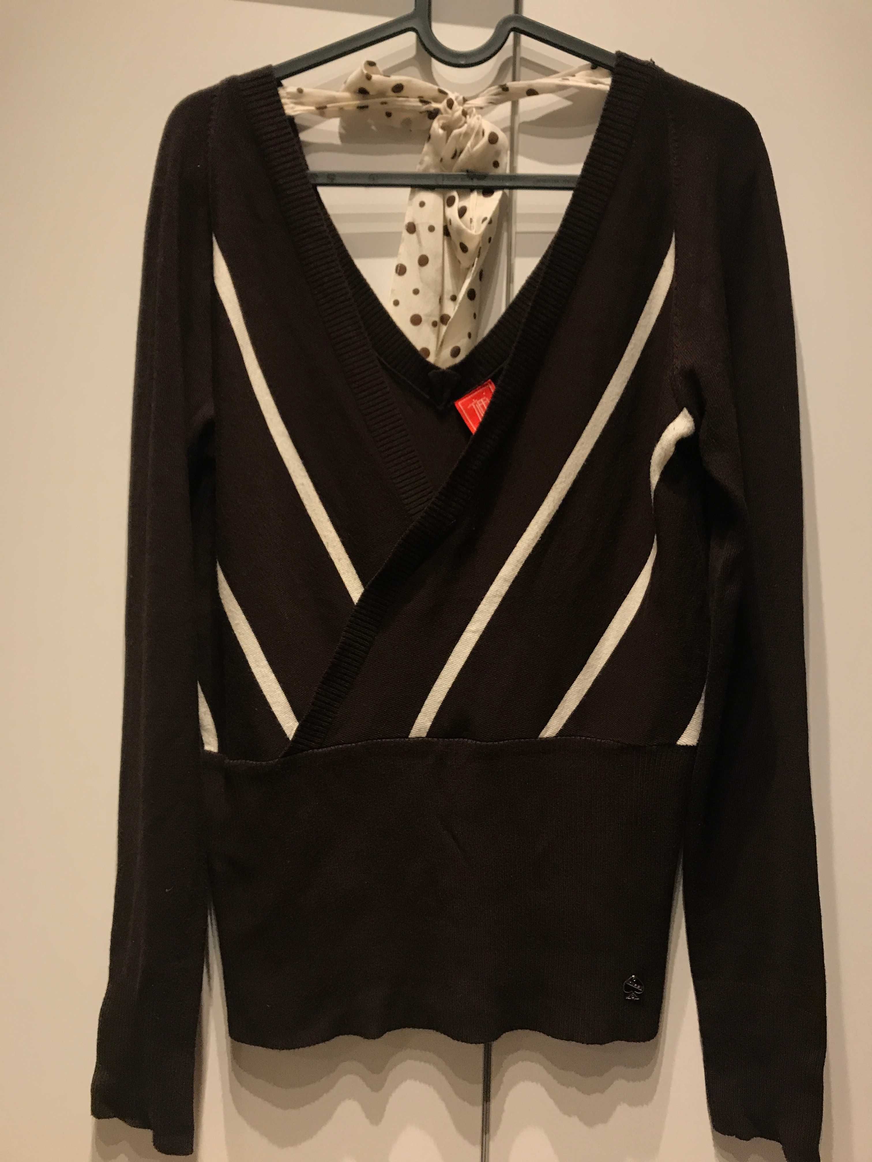 Brązowy sweter Tiffi S/M z kokardą