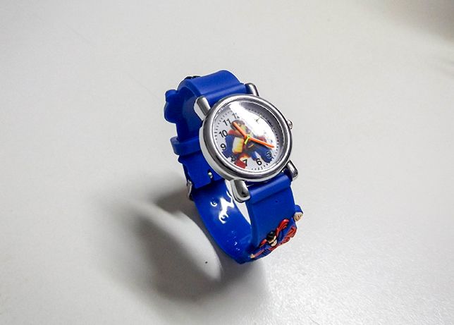 Relogio infantil superman, com pulseira ilustrada em 3D, quartzo