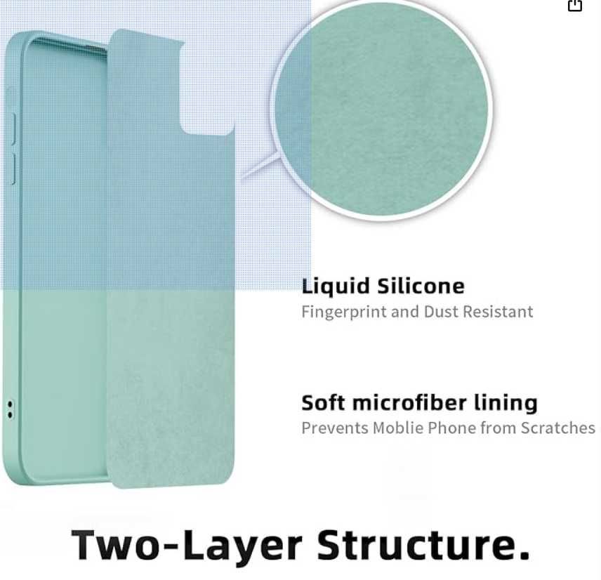 Etui iPhone 14 silikonowe + szkło hartowane Miękkie, kolor mięta