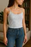 Top chmurkowy Abercrombie&Fitch – bawełna, XS / S
