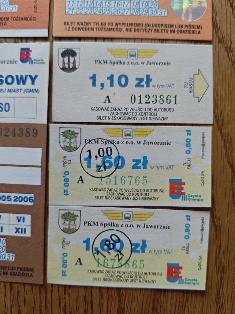 Bilety komunikacji miejskiej PKM Jaworzno (43 okresowe, 3 jednorazowe)