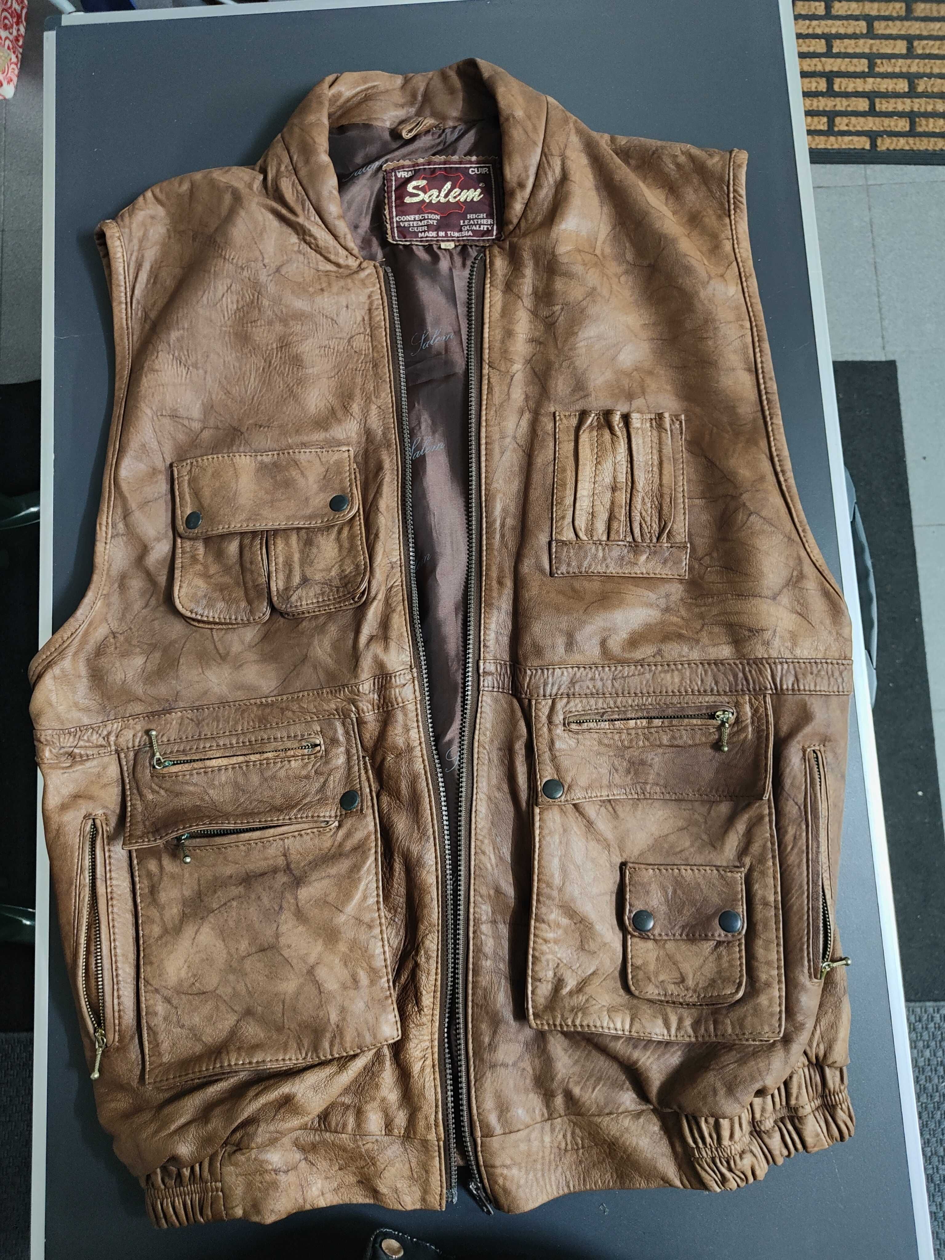Colete de caça em pele