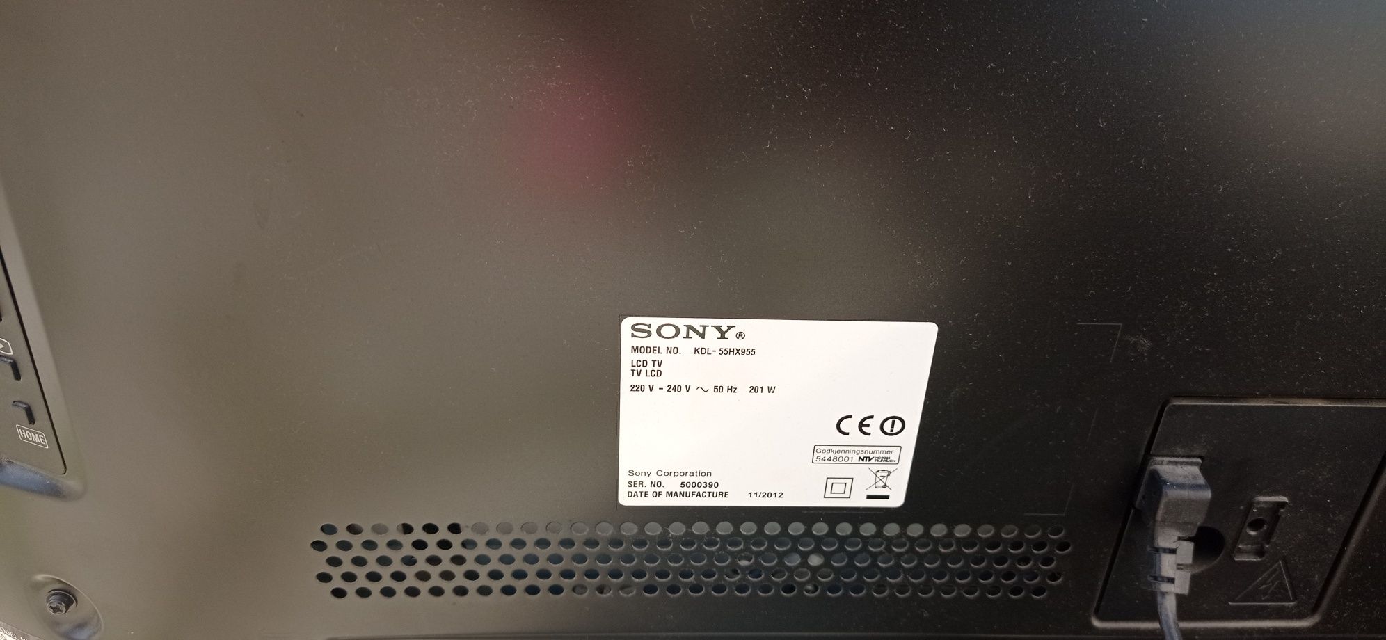 Telewizor Sony Bravia 55" uszkodzona matryca