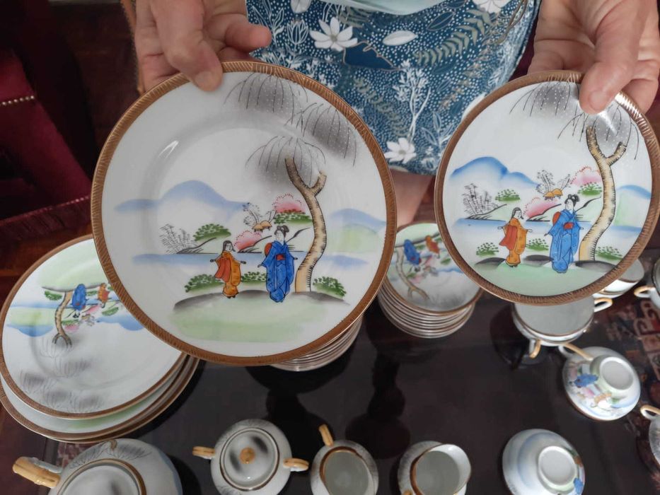 Serviço chá japonês antigo