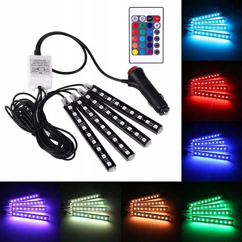 Oświetlenie wnętrza auta kabiny samochodu rgb led