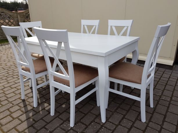 Zestaw komplet 6 krzeseł+ stół biały prowansalski nowy Producent