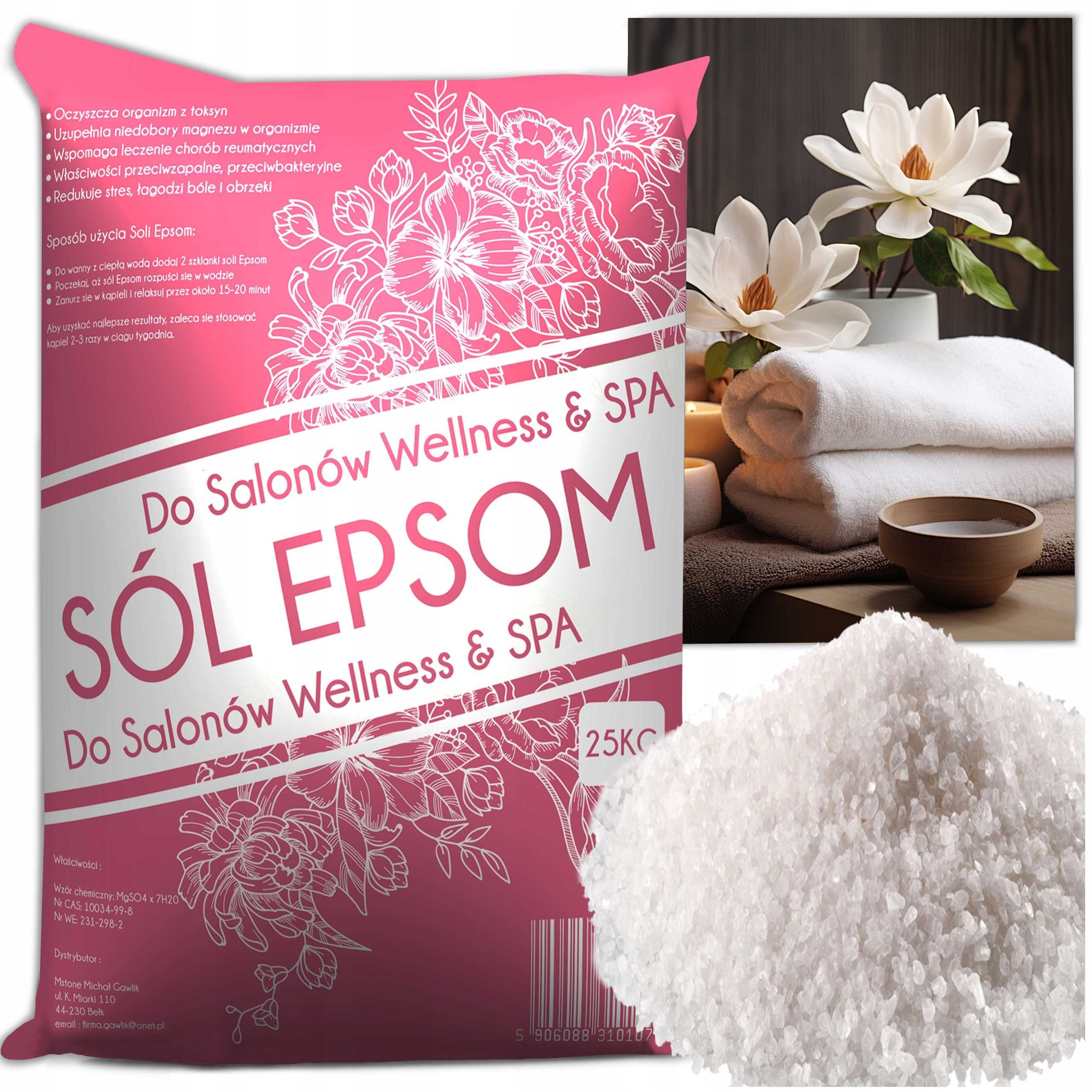 SÓL EPSOM - gorzka, magnezowa, angielska - 10kg Do Kąpieli Masażu Spa