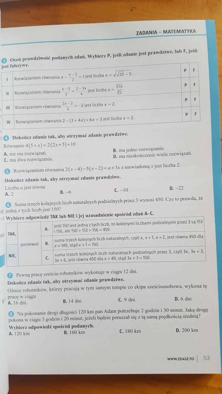 Egzamin gimnazjalny, repetytorium. Część matematyczno-przyrodnicza