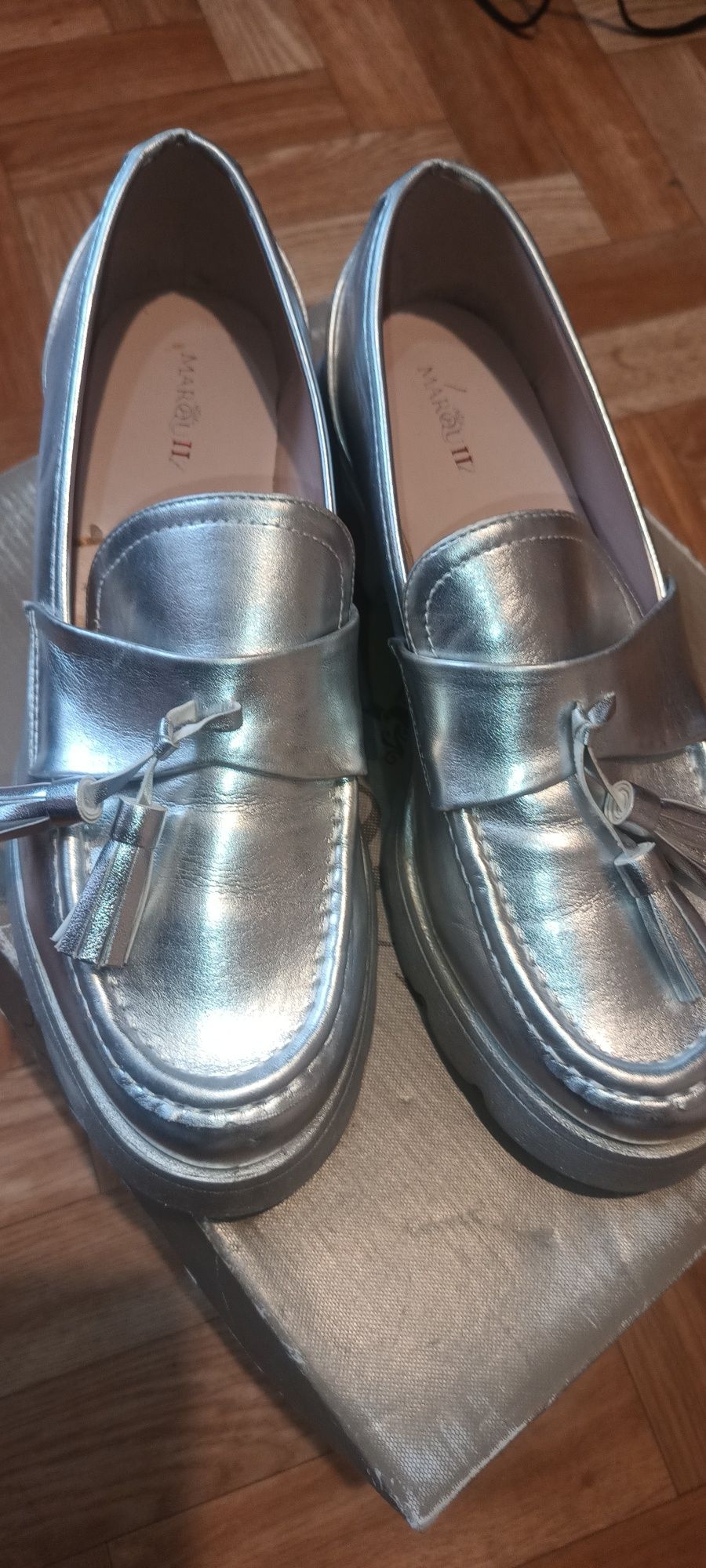 Malinka buty damskie srebrne