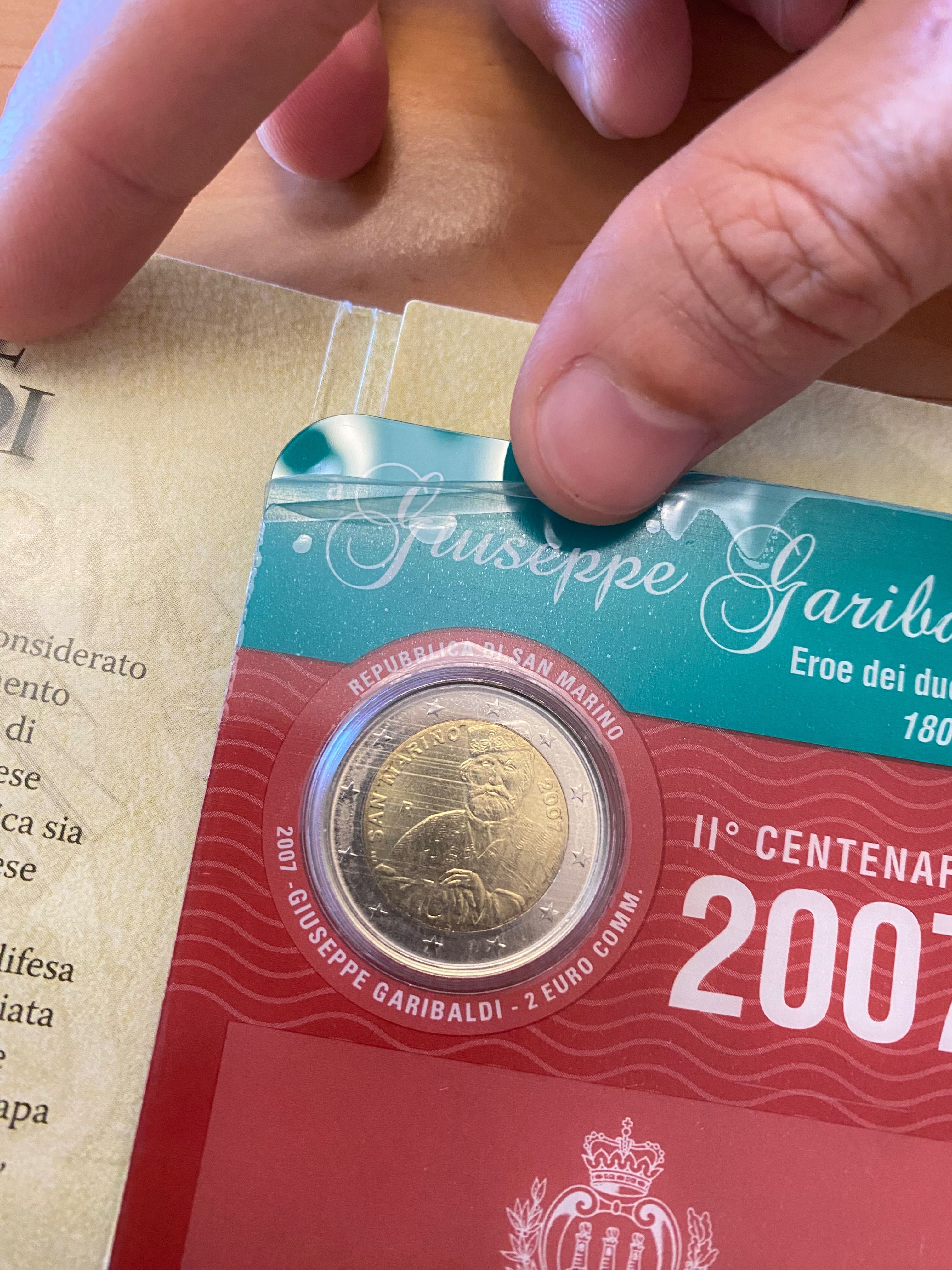 Moeda 2€ comemorativa San Marino 2007 Giuseppe Garibaldi