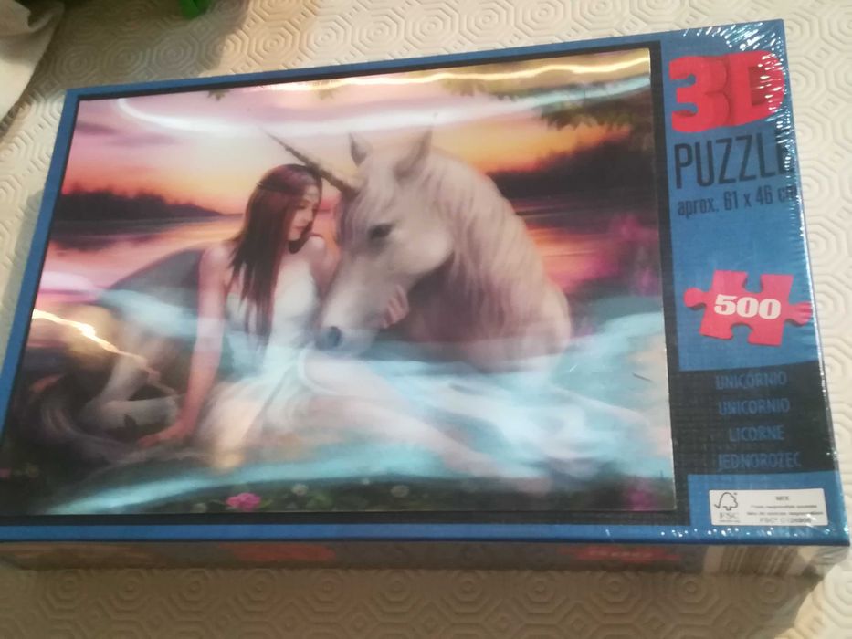 3D Puzzle novo Unicornio ainda fechado 500 peças