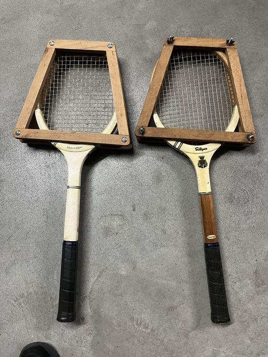 Raquetes de tenis de madeira