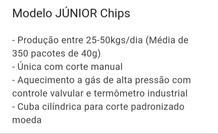 Máquina de batata, banana ou mandioca Chips.