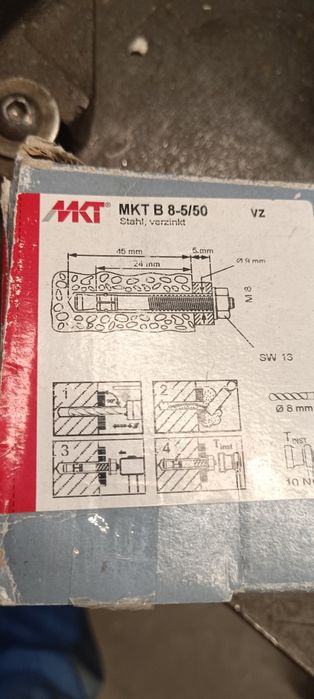 Bucha metálica 8-5/50ZN Sikla com porca e anilha
