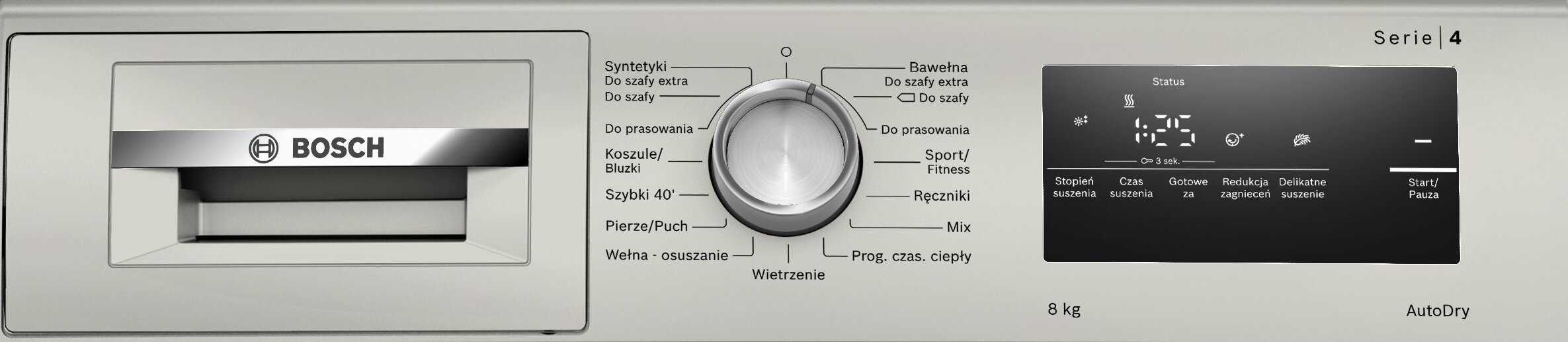 SUSZARKA BOSCH WTH 85VXXPL Srebrna Pompa Ciepła 8 kg Dostępna od Reki