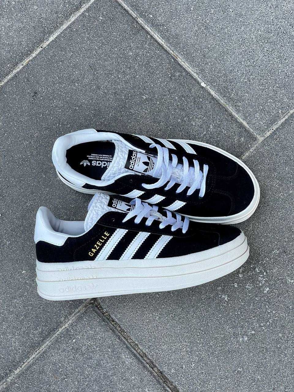 Жіночі кросівки Adidas Gazelle Bold Black White (36-40 р.)