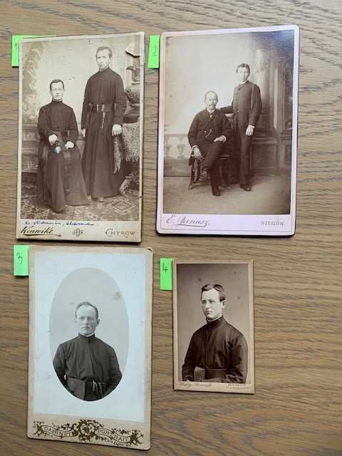 Cztery fotografie gabinetowe z postaciami Jezuitów