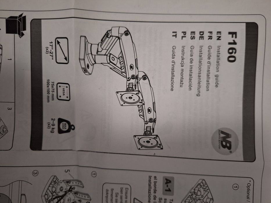 Podwójny uchwyt do monitora NB F-160