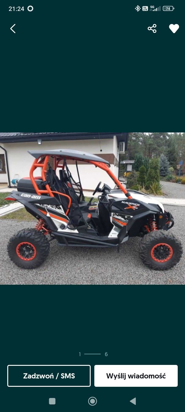 Wynajem buggy can am maverick z kierowcą