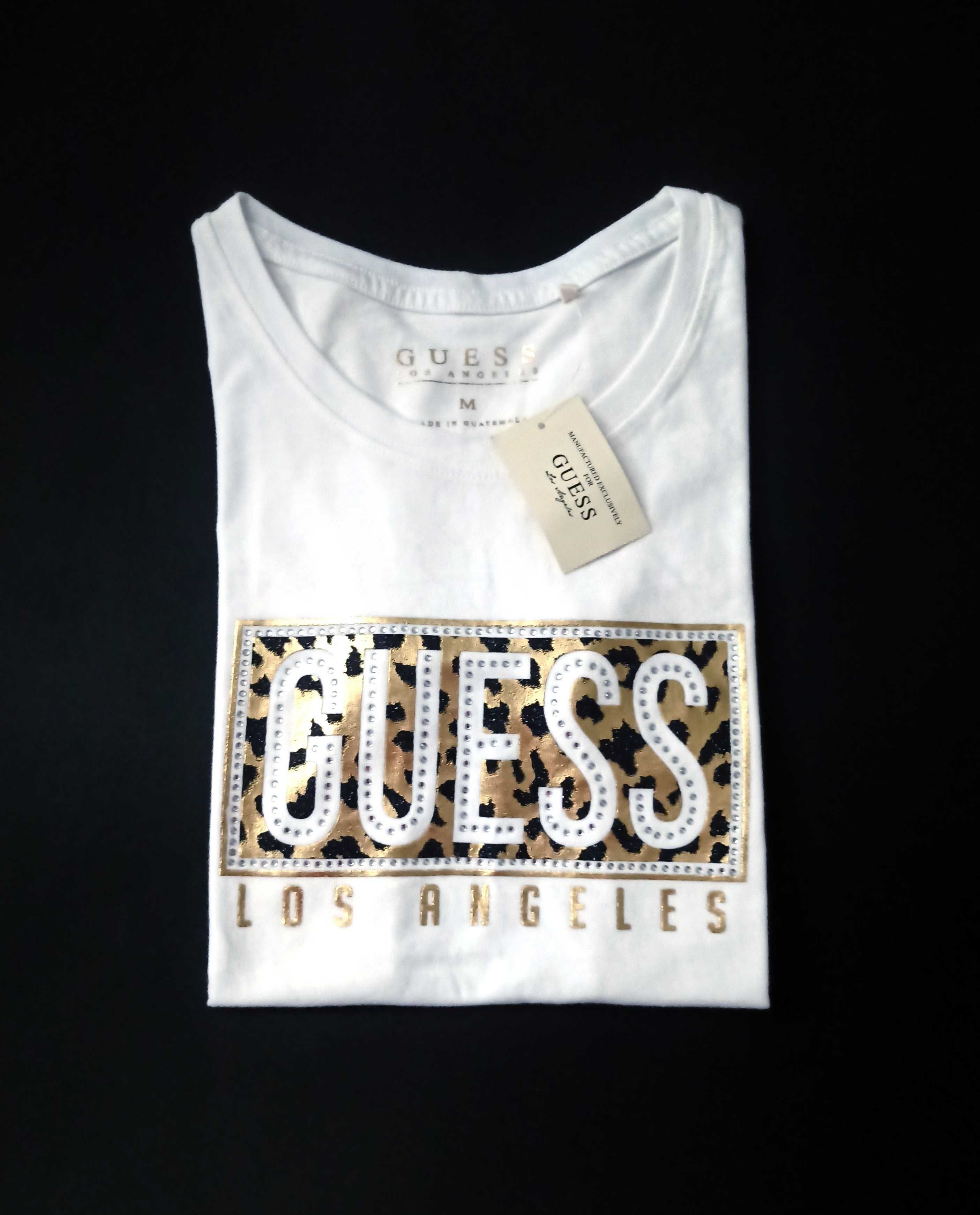 GUESS Oryginalna! Koszulka T-Shirt Bluzka Panterke Centki Animal Zlota