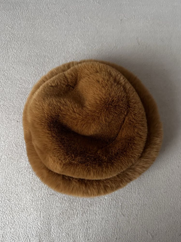 Czapka z futra sztucznego futrzana Zara S toczek beret zimowa ciepła