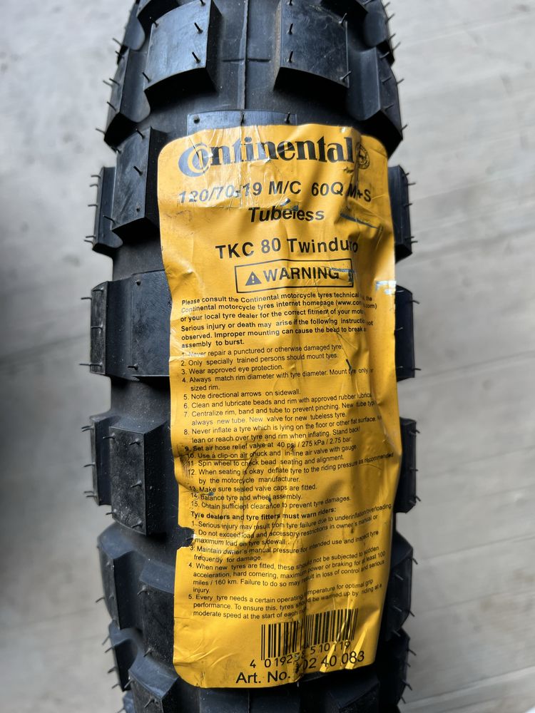 Opona motocykl 2021 CONTINENTAL TKC 80 twinduro TL front 120/70-19 60Q