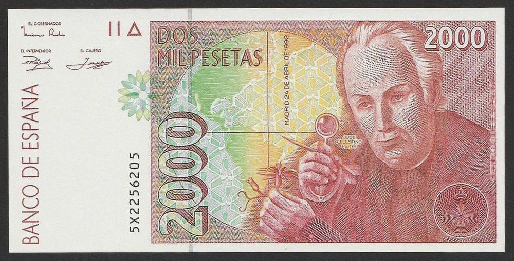 Hiszpania 2000 peset 1992 - Jose Celestino Mutis