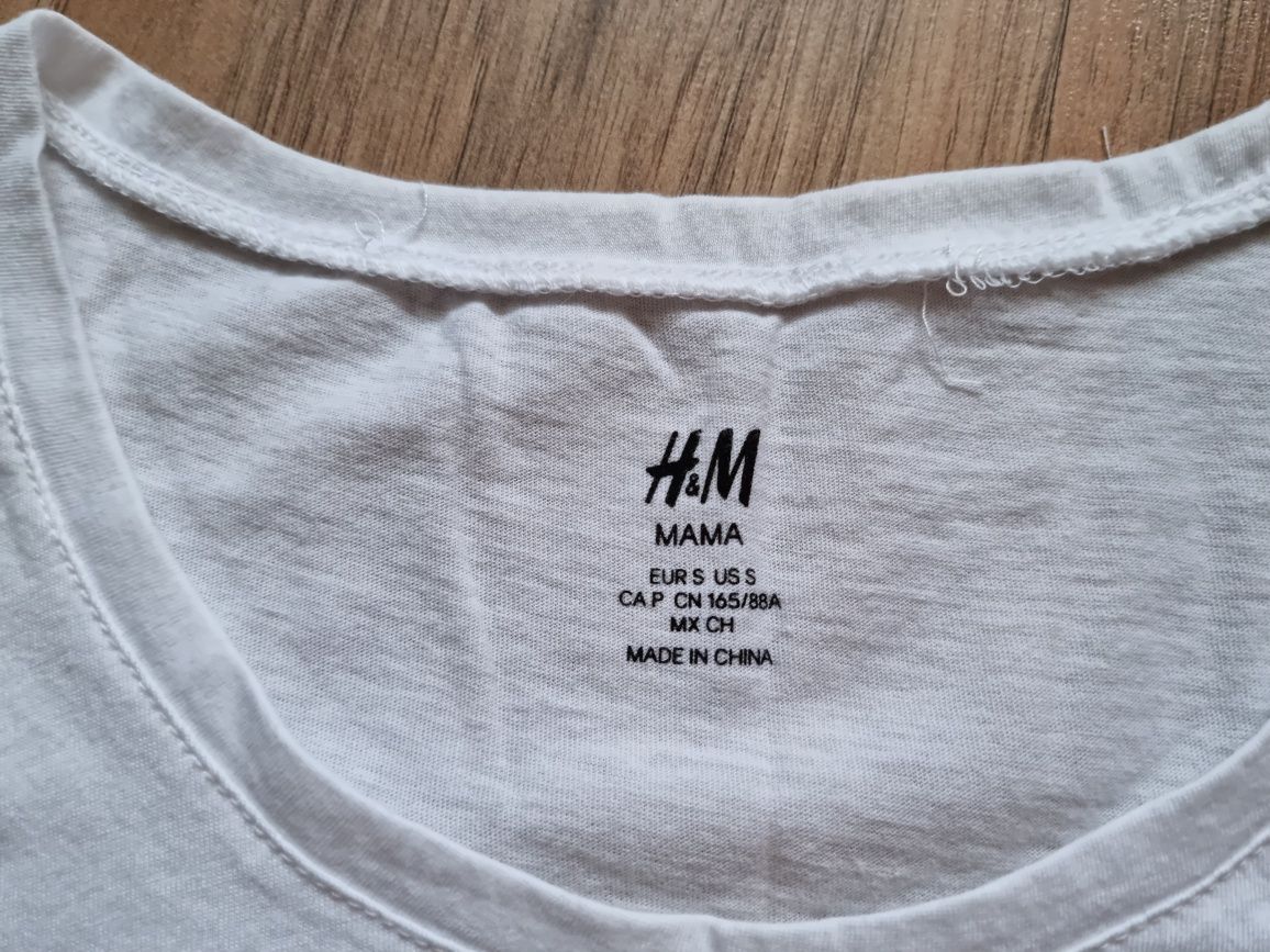 Bluzka bluzeczka ciążowa krótki rękaw H&M mama S