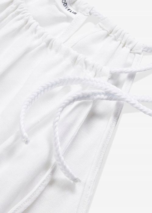 B.P.C biały top lniany oversize z wiązaniem 48.