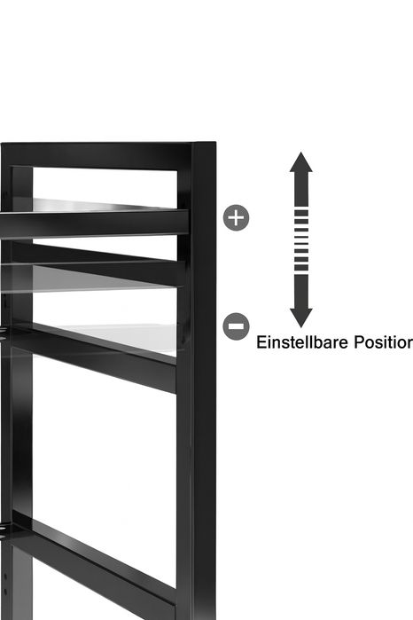 Metalowy regulowany regał pod mikrofalówkę.